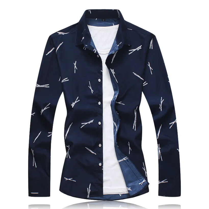 Модные облегающие мужские рубашки больших размеров с принтом в полоску белые