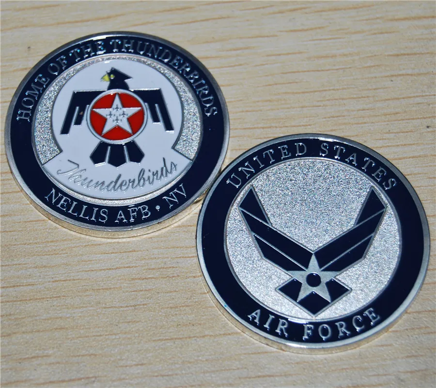 Бесплатная доставка 5 шт./лот США. База ВВС Nellis база Thunderbirds USAF Challenge Coin|us coins|coin coinslot