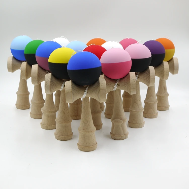 20 шт. Натуральный Бук Kendama смешанные цвета резина 5/5 Сплит деревянные игрушки для