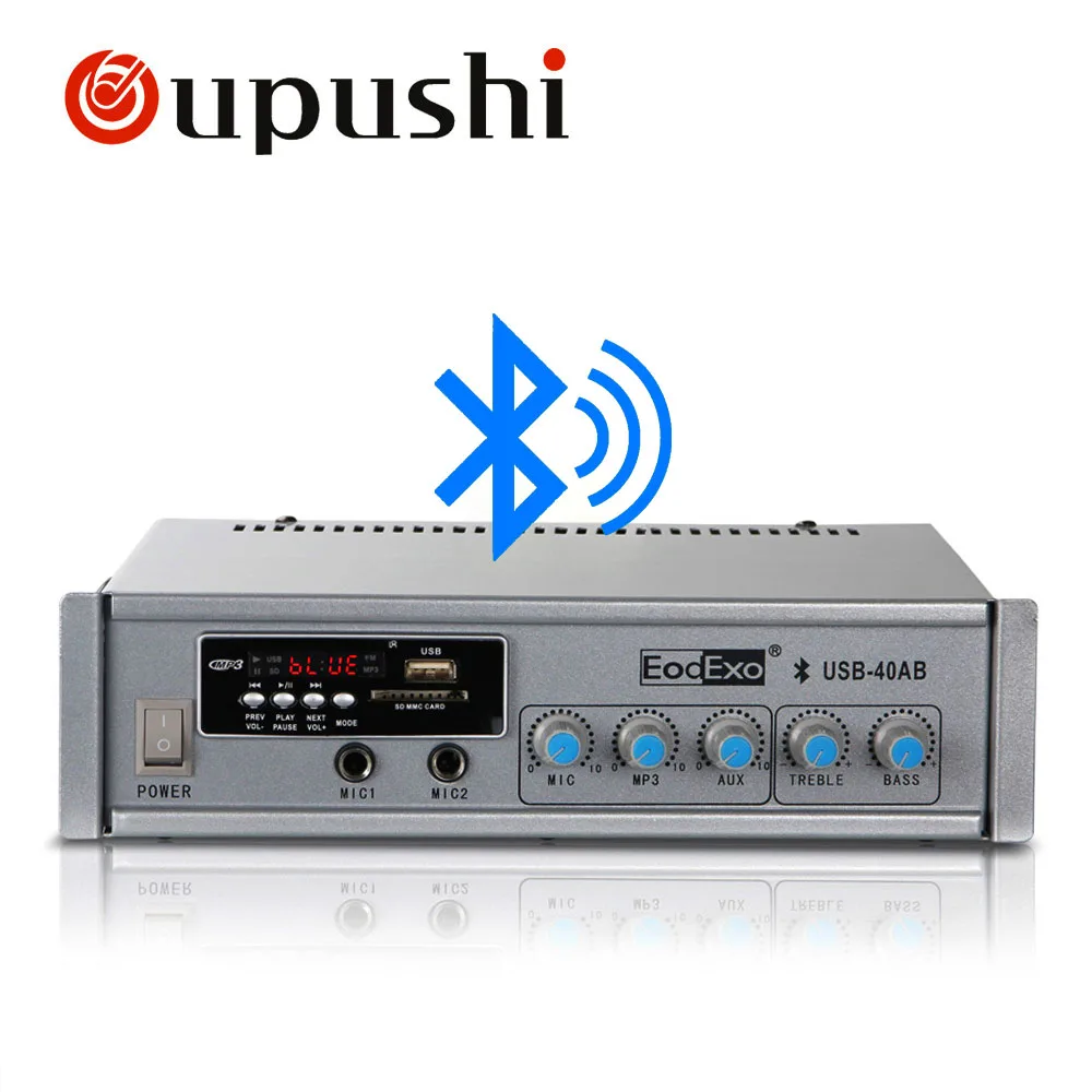 Oupushi 40 Вт Bluetooth мини USB усилитель домашний фон Музыка Цифровой стерео аудио с потолочным динамиком, настенный динамик 70/100 в