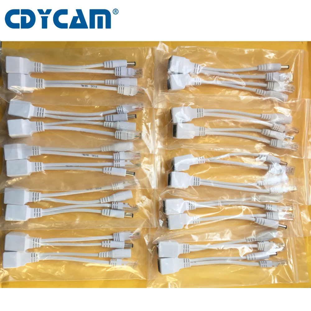 Cdycam 20 шт. (10 пар) кабель адаптер POE экранированный переключатель разделитель