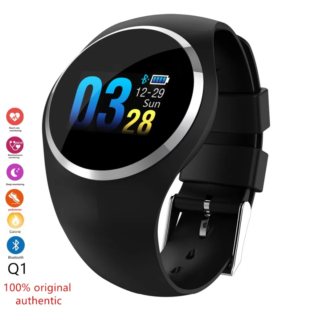 Q1 Смарт часы модные мужские и женские браслет IP67 Водонепроницаемый мониторинга