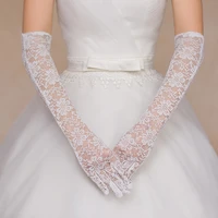 summer sun protection gloves white red long wedding gloves bridal glove full finger ladies bride lace gloves wedding accessories