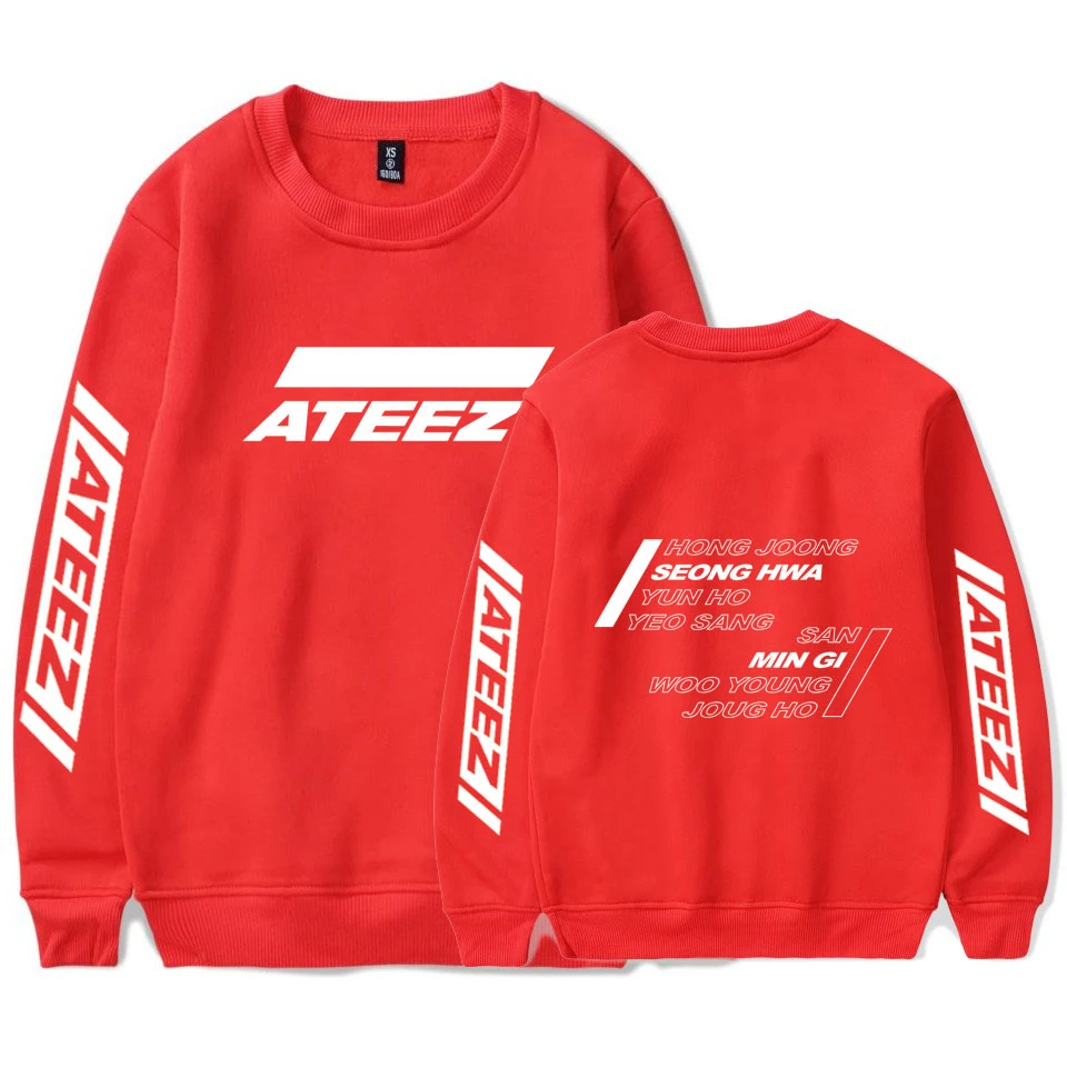 ATEEZ Женская и мужская повседневная одежда горячая Распродажа монолитные толстовки с длинными рукавами толстовки с принтом Kpops плюс размер 4XL