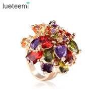 luoteemi luxury statement mona lisa wedding ring for women multicolor aaa zirconia high quality party fashion jewelry gift