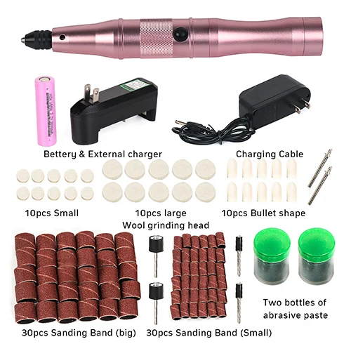 Set 2 Dremel инструменты перезаряжаемая литий-ионная батарея ЕС Аккумуляторная дрель батарея Dremel аксессуары для ногтей дрель ручка набор аксессуаров - Цвет: Set 2