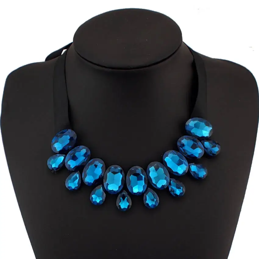 Ожерелье с кристаллом из стекла для женщин ожерелье нагрудником 5 видов цветов