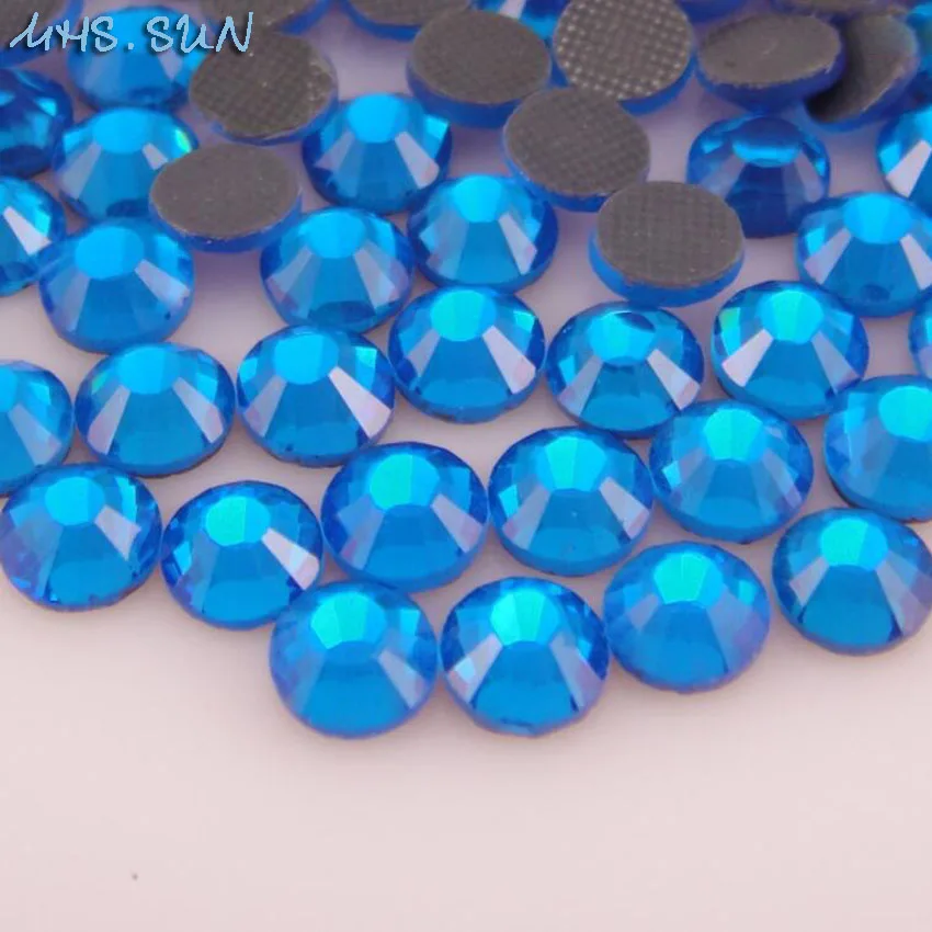 MHS. Фотоэлементы средний синий цвет горячая фиксация зеркальные Стразы железные