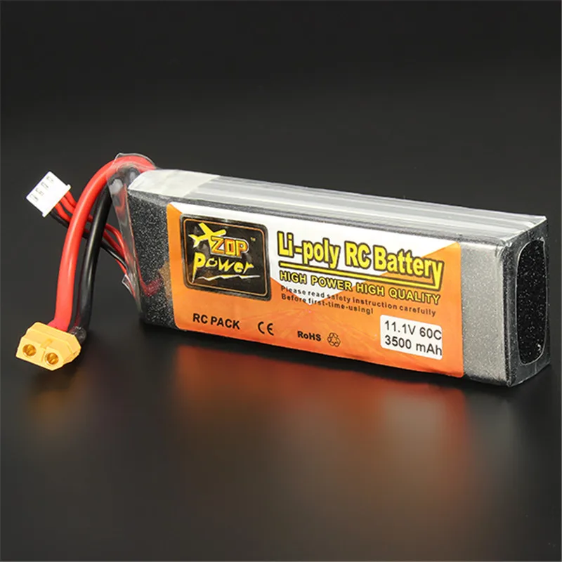 Горячая Распродажа перезаряжаемый Lipo аккумулятор ZOP Power 11 1 В 3500 мАч 3S 60C XT60 Plug