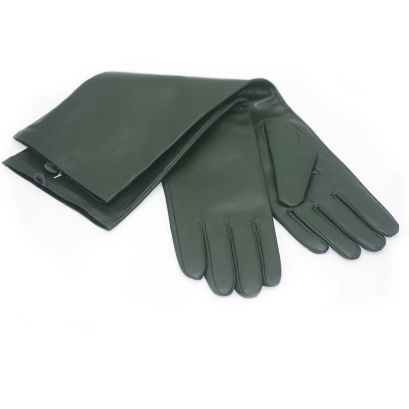 Женский топ из овечьей кожи с теплой подкладкой Локоть Длинные Вечерние перчатки