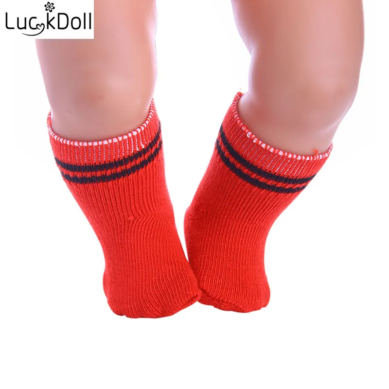 LUCKDOLL красочные носки подходят 18 дюймов Американский 43 см Кукла одежда аксессуары, игрушки для девочек, поколение, подарок на день рождения