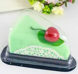 green Милое полотенце в форме торта, креативные полотенца, рождественские подарки на день рождения, подарок на день рождения ребенка, День Святого Валентина, свадебный подарок для гостя вечерние сувениры - Цвет: green