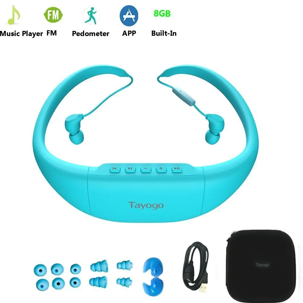 Tayogo Водонепроницаемый IPX8 MP3 музыкальный плеер Bluetooth Наушники Спортивные