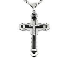 rhinestone cross pendant necklace men byzantine gold black necklace chain catholic crucifix pendant womens necklaces jewelry
