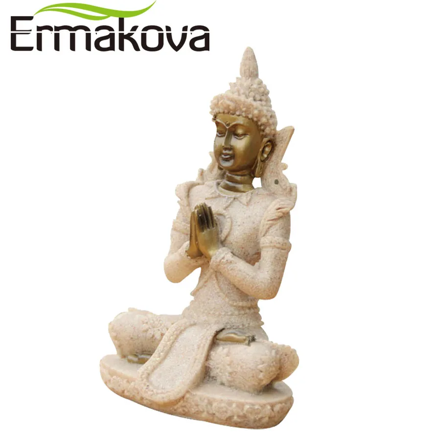 Статуя Будды из тайского песчаника ERMAKOVA Fengshui Luck индуическая скульптура ручной
