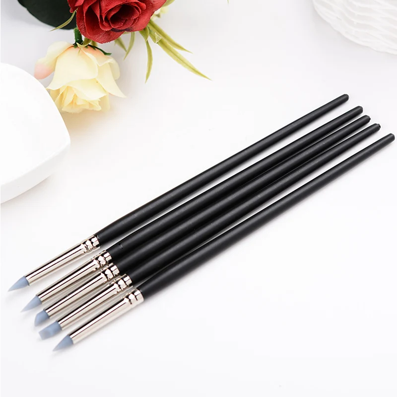 

Hobby Craft Clay Sculpture Modelling Shaper Tools Soft Silicone Carving Craft Brush 5Pcs Color Shapers Nail Art Tools