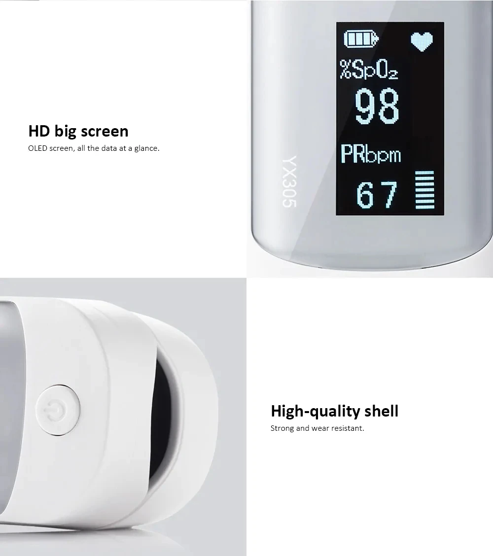 Oiginal xiaomi Yuwell YX305 YX303 цифровой пальцевой Пульсоксиметр OLED экран забота о здоровье высокоскоростной датчик автоматическое отключение