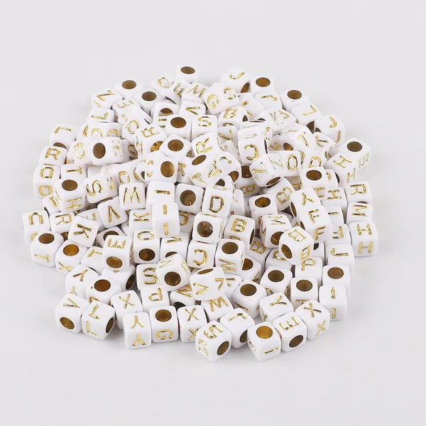 Style1-6 100 шт./лот, Смешанные акриловые Квадратные бусины с буквами английского алфавита, Подвески, браслет, ожерелье для изготовления ювелирных изделий своими руками, аксессуары - Цвет: Style1-6