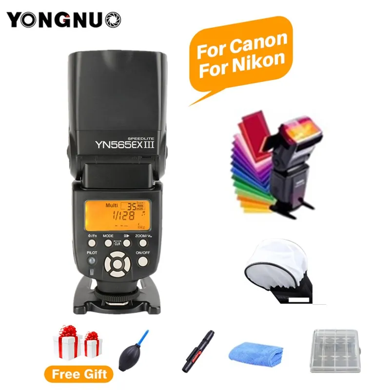 Вспышка YONGNUO YN565EX III TTL для камер Canon 1100d 650d 600d Nikon D3300 D3100 D5200 D800 D750 D7100|Фотовспышки| |