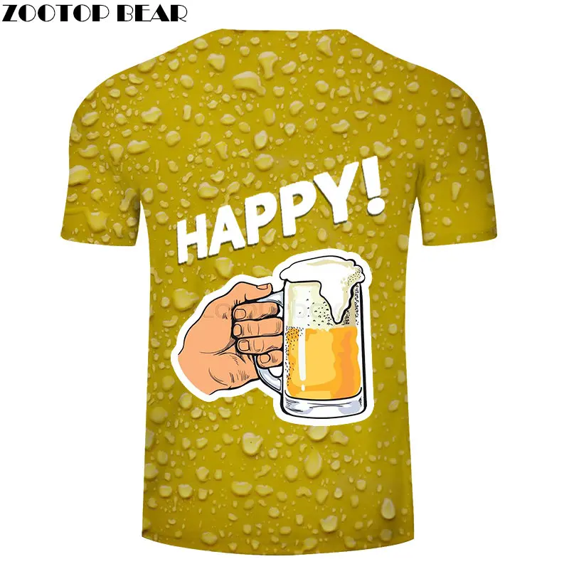 Drink Beer & Bubble 3D футболка для путешествий Мужская летние футболки Забавные с