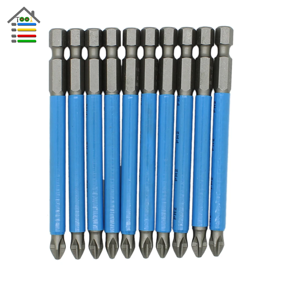 10 шт. шестигранный магнитный противоскользящий длинный ударный Набор отверток