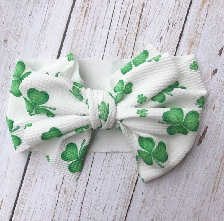 Four Leaf Детская повязка на голову; повязка на голову для малышей; повязка на голову для маленьких девочек «сделай сам»; повязка на голову с бантами для новорожденных; детская чалма на голову - Цвет: Four Leaf