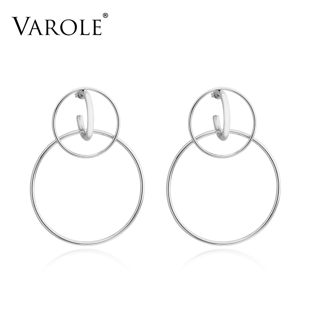 VAROLE High Quality Gold Color Stainless Steel Long Earrings for Women New Arrival Simple Style Silver Color Earring