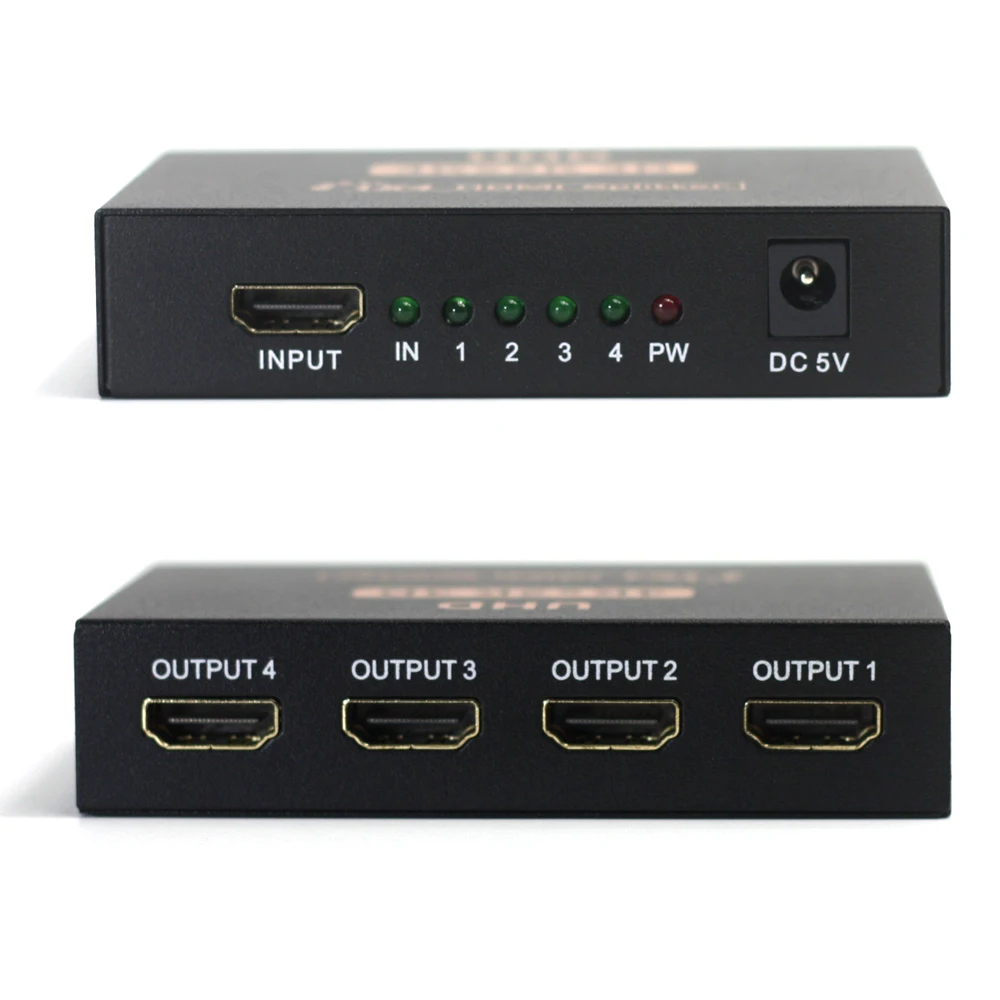 AIXXCO HDCP 4K HDMI сплиттер Full HD 1080p видео коммутатор 1X2 1X4 двойной дисплей для HDTV DVD PS3