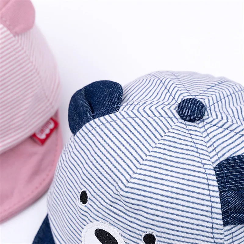 Новейшая летняя детская шапка с милым медведем шляпа для новорожденных