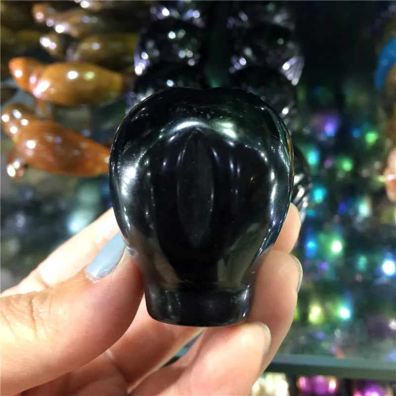 Натуральный черный обсидиан кристалл череп уникальный стиль ручной работы