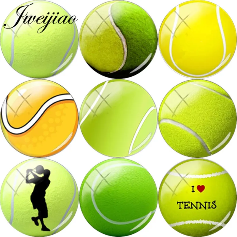 JWEIJIAO I Love Tennis Image сделай сам стеклянный кабошон купол для тенниса футбольный мяч