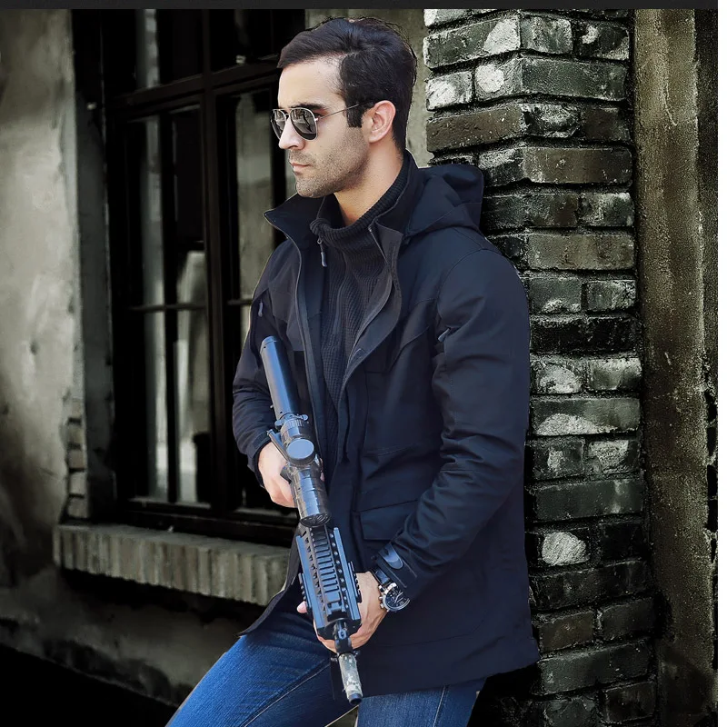 2016 Новая обновленная версия M65 полевой тренчкот ветровка куртка Taclite черная майка