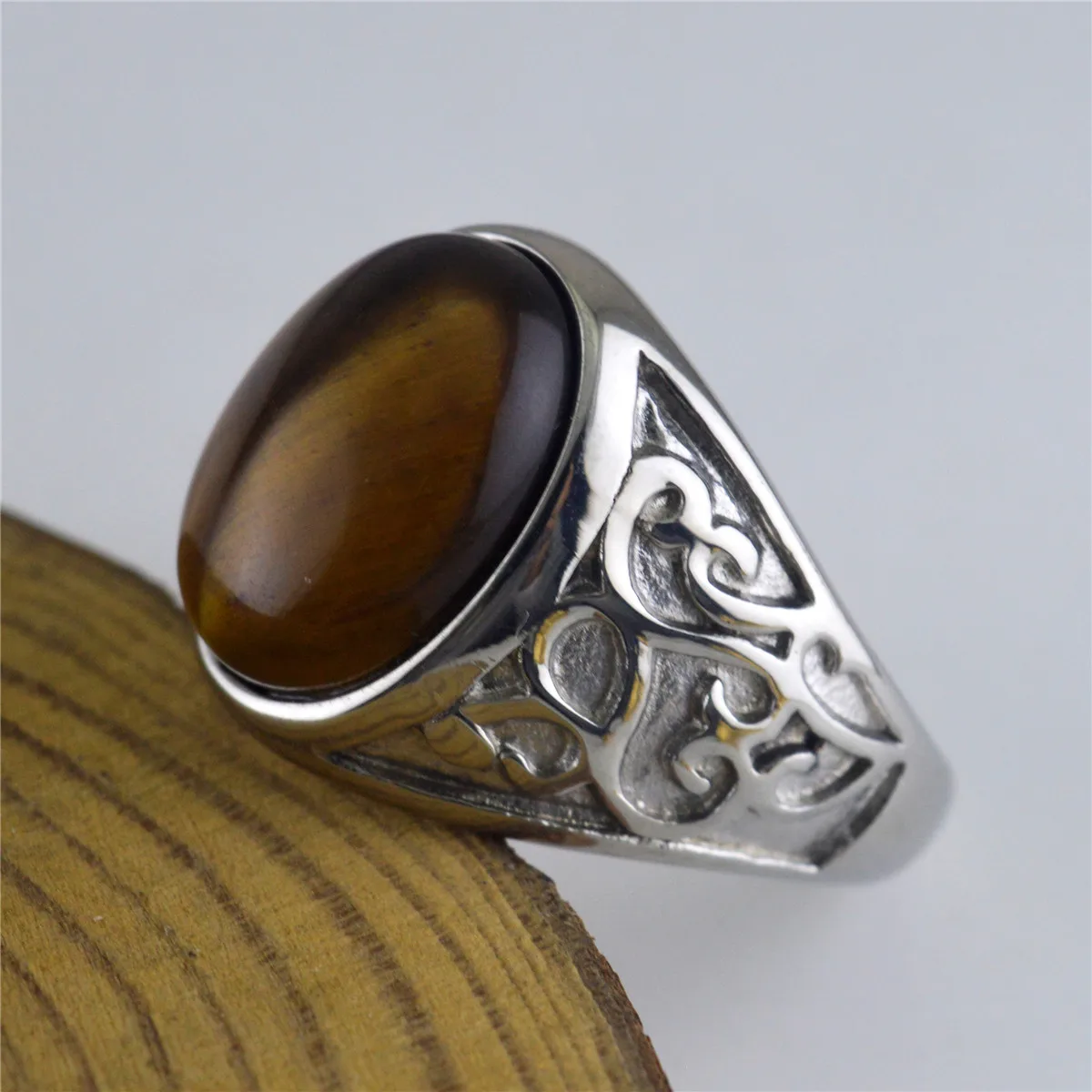 2 цвета тигр глаз камень простая личность винтажное мужское кольцо золото