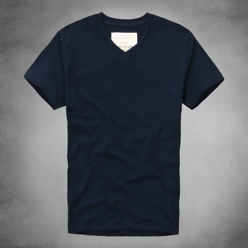 Новое поступление джемпер с v образным вырезом Однотонная футболка короткими