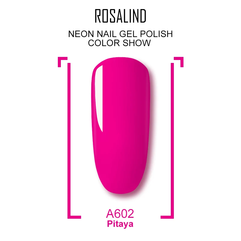 A602 ROSALIND неоновый Гель-лак для ногтей набор Vernis полупостоянные гибридные лаки для маникюра UV Soak Off Primer Poly Gel Base Top Coat - Цвет: A602