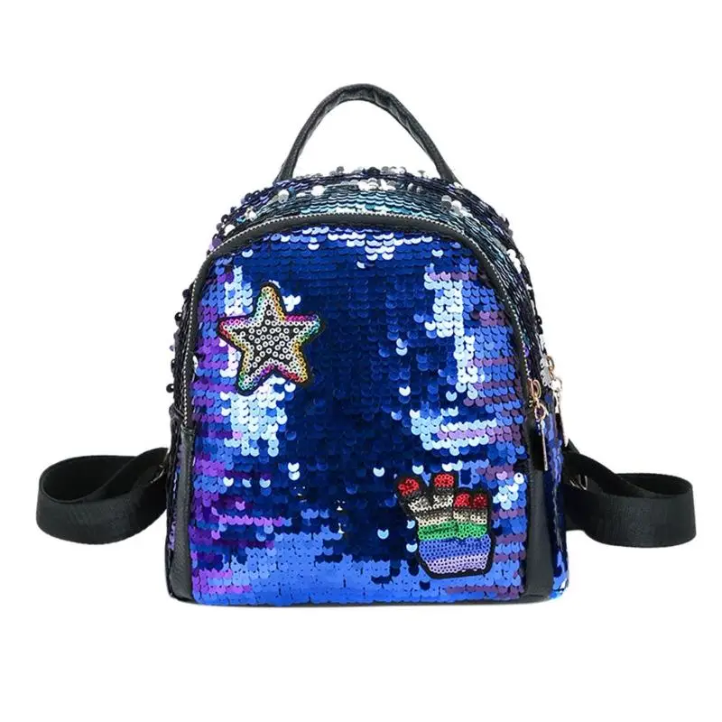 Женский Повседневный мини рюкзак с блестящими блестками для девочек-подростков, мини дорожные сумки через плечо для детей, милая маленькая сумка с блестящими блестками - Цвет: Красный