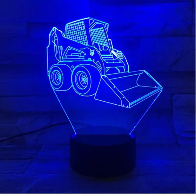 Бульдозер 3d ночник с дистанционным управлением цветной сенсорный свет Led