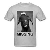 funny t shirt missing goat t shirt printed for man grey tshirts summer street style tops cotton tees hipster clothes funny