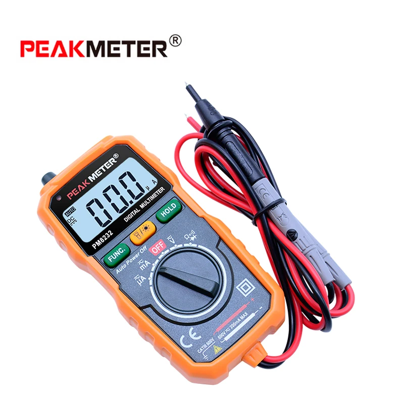 Peakmeter ms8232 Бесконтактный цифровой мультиметр DC/AC Напряжение Ток Тестер Авто Мощность OFF цифровой мультиметр тестер