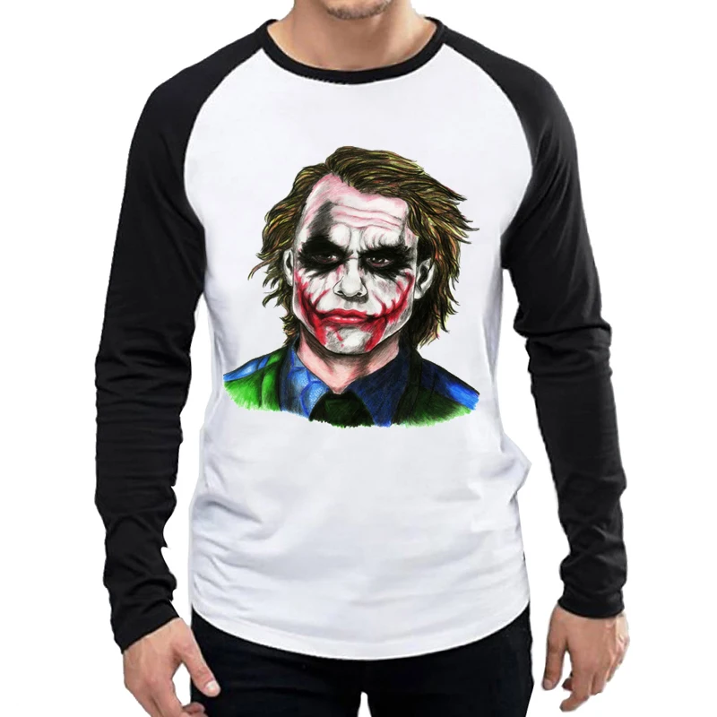 Joker 2020 Футболка белая Цвет мужская с длинным рукавом Хит Леджер джокер футболка