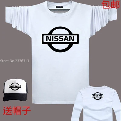 Новая футболка с логотипом автомобиля Nissan длинным рукавом модная осенне