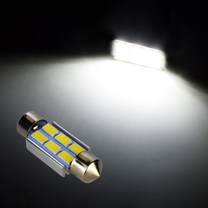 YSY 50 шт./лот 31 мм 36 39 41 12 В 3157 3022 6SMD 5730 Светодиодные белые лампы купол фестон карта