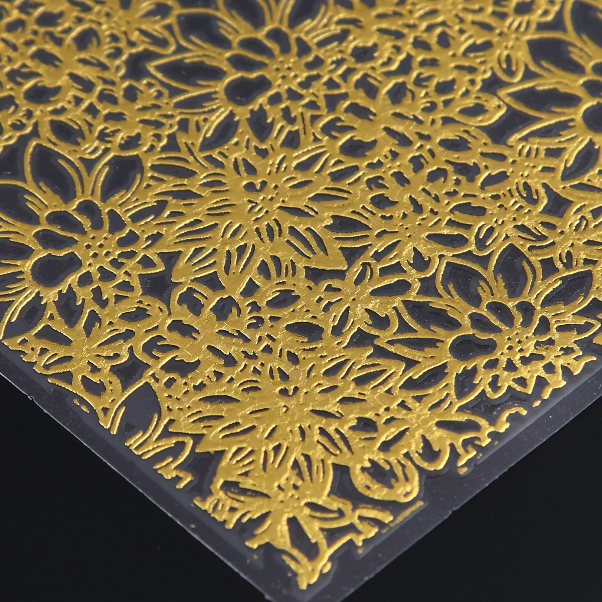 Monja 1 лист золотой бронзирующий дизайн ногтей рельефный 3D Цветущий цветок
