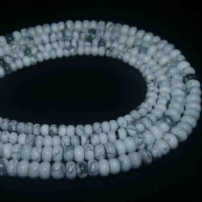 White Turquoise Натуральный камень лазурит Агаты кристаллы аметиста бусины разделитель Рондель бусины для изготовления ювелирных изделий Шарм DIY браслет - Цвет: White Turquoise