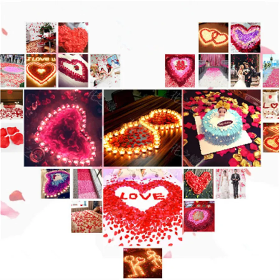 500 шт./компл. Шелковый цветок розы ткани искусственные лепестки Листья