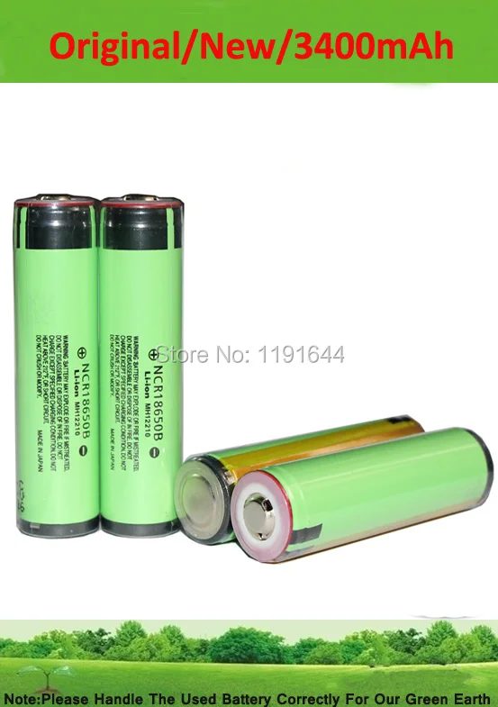 Бесплатная доставка! 10 шт./лот Оригинальный 3 7 V 18650 NCR18650B 3400mAh Защищенный