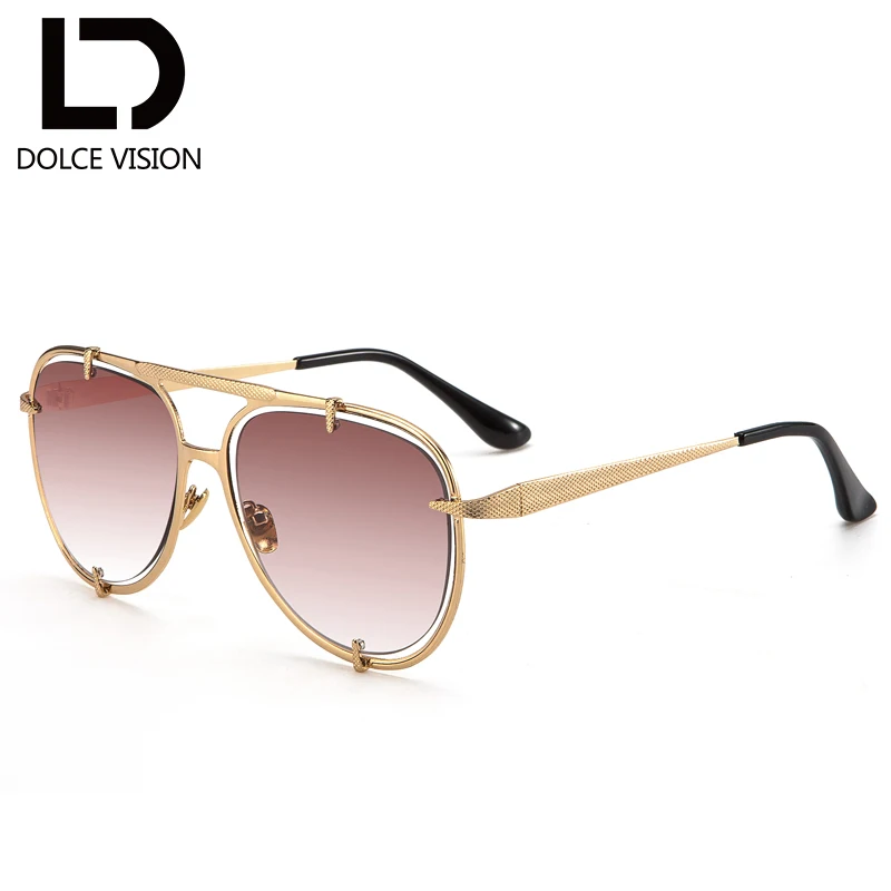 Мужские трендовые солнцезащитные очки с золотой металлической оправой UV400|pilot