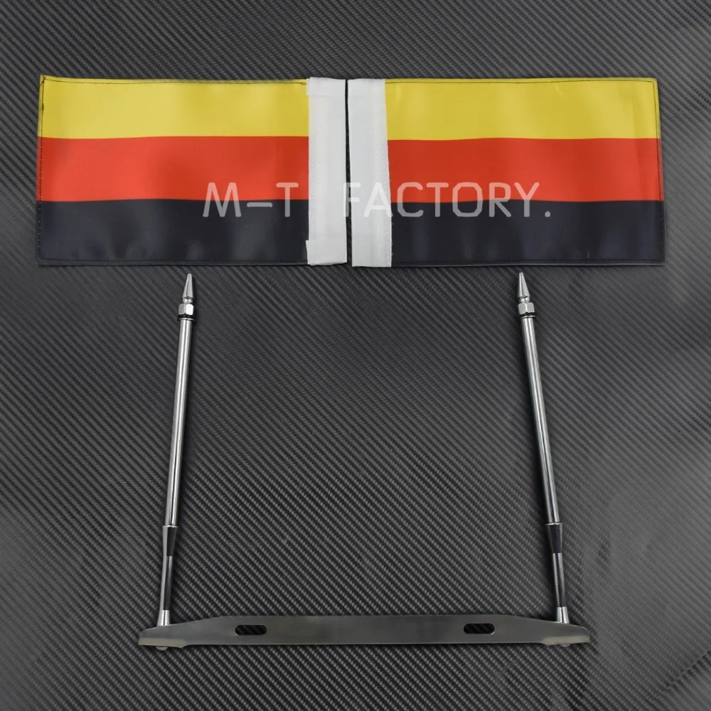 Мотоцикл Универсальный флаг номерной знак рамка хром двойные поляки США Франция