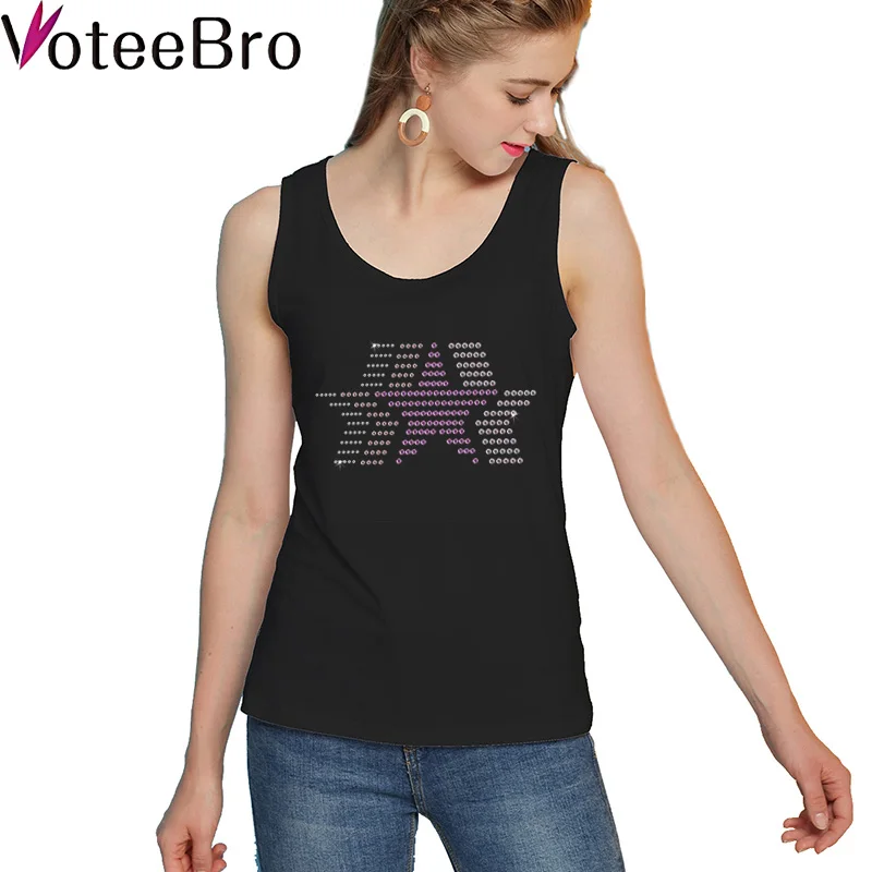 VoteeBro 2018 новый летний хлопок со стразами Графический ТиС женщины camiseta camisetas mujer verano
