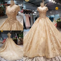 custom made hot sale ball gown lace flowers beaded vintage wedding dresses vestido de noiva bridal gown 2021 real photo wd12
